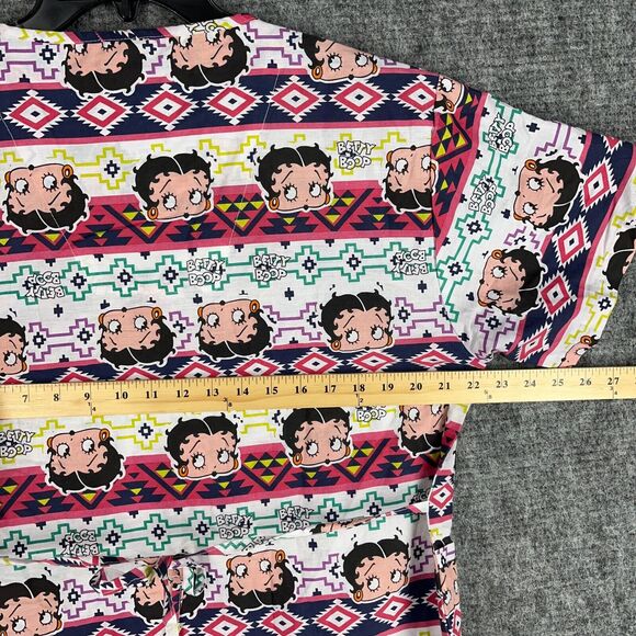 Betty Boop Scrubs Top Womens Large Short-Sleeve Pockets Cotton Blend - Picture 8 of 11